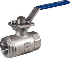 BONOMI - 3/4" Pipe, Full Port, Stainless Steel Full Port Ball Valve - 2 Piece, NPT Ends, Lever Handle, 3,000 WOG - Exact Industrial Supply