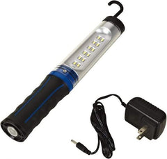 Value Collection - 12 VDC, 3 Watt, Cordless, LED Portable Handheld Work Light - 1 Head, 350 Lumens, ABS & Polycarbonate, 11-1/2" Long x 1-1/4" Wide x 1-5/8" High - Exact Industrial Supply