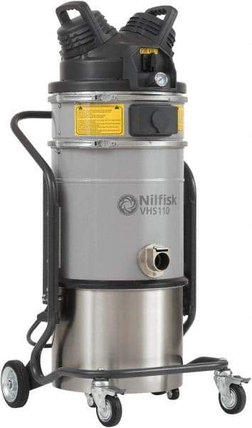 Nilfisk - 9.8 Gal, Stainless Steel Tank, Dry, General Purpose Vacuum Cleaner - 1.34 hp, 11.5 Amps - Exact Industrial Supply