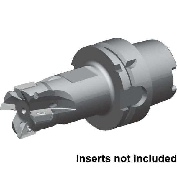 Kennametal - 40mm Cut Diam, 16mm Max Depth of Cut, 133mm OAL, Indexable Square Shoulder End Mill - ZDET16M5..721 Inserts, HSK63A Taper Shank, 0° Lead Angle, Series 5720VZ16 - Exact Industrial Supply