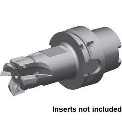 Kennametal - 50mm Cut Diam, 16mm Max Depth of Cut, 133mm OAL, Indexable Square Shoulder End Mill - ZDET16M508FR-721 Inserts, HSK63A Taper Shank, 0° Lead Angle, Series 5720VZ16 - Exact Industrial Supply