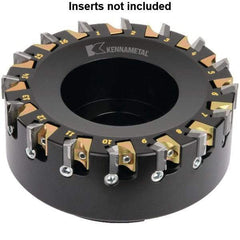 Kennametal - 16 Inserts, 125mm Cut Diam, 40mm Arbor Diam, 4.6mm Max Depth of Cut, Indexable Square-Shoulder Face Mill - 0° Lead Angle, 63mm High, KSDR100031E1W4S Insert Compatibility, Series KBDM - Exact Industrial Supply