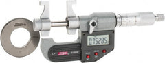 SPI - 1 to 2" Range, 0.00005" Resolution, Ratchet Stop Thimble, Electronic Inside & Tubular Micrometer - Exact Industrial Supply