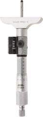 SPI - 0 to 150mm Range, 6 Rod, Mechanical Depth Micrometer - Ratchet Stop Thimble, 63mm Base Length, 0.01mm Graduation, 4.5mm Rod Diam - Exact Industrial Supply