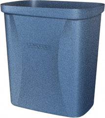 Made in USA - 10 Qt Blue Rectangle Trash Can - Polyethylene, None Graphic, Lid Not Included - Exact Industrial Supply