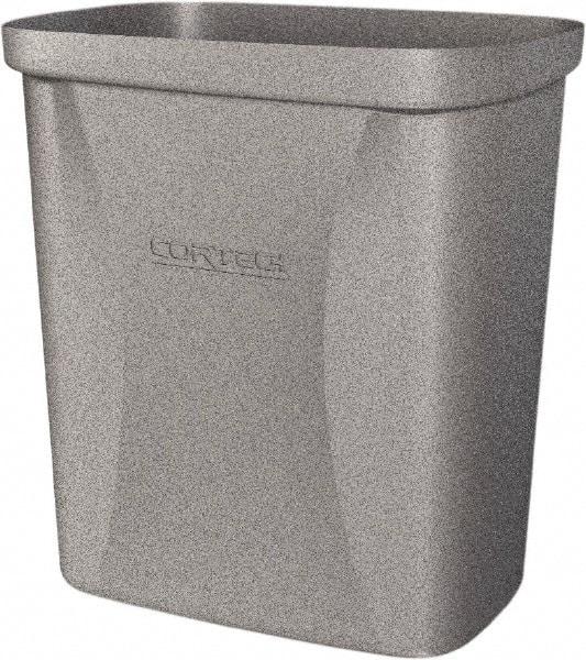 Made in USA - 10 Qt Gray Rectangle Trash Can - Polyethylene, None Graphic, Lid Not Included - Exact Industrial Supply