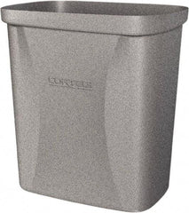 Made in USA - 10 Qt Gray Rectangle Trash Can - Polyethylene, None Graphic, Lid Not Included - Exact Industrial Supply