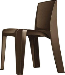 Made in USA - Polyethylene Brown Stacking Chair - Brown Frame, 21" Wide x 21" Deep x 30" High - Exact Industrial Supply