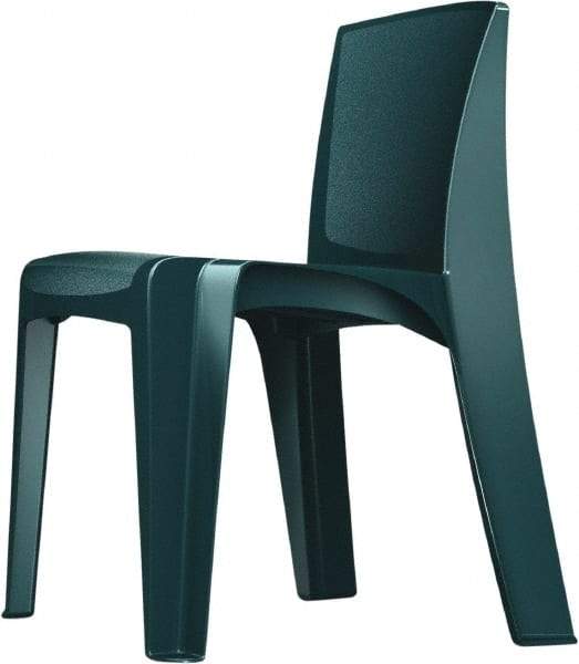 Made in USA - Polyethylene Green Stacking Chair - Green Frame, 21" Wide x 21" Deep x 30" High - Exact Industrial Supply