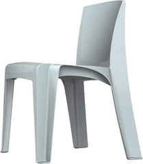 Made in USA - Polyethylene Fog Gray Stacking Chair - Gray Frame, 21" Wide x 21" Deep x 30" High - Exact Industrial Supply