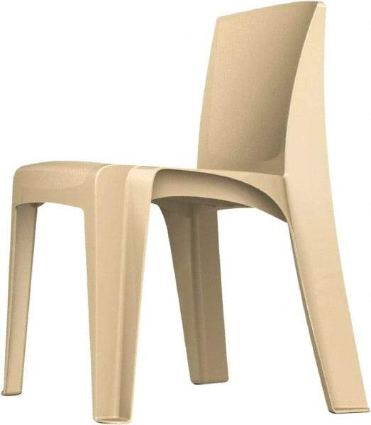 Made in USA - Polyethylene Buff Stacking Chair - Tan Frame, 21" Wide x 21" Deep x 30" High - Exact Industrial Supply