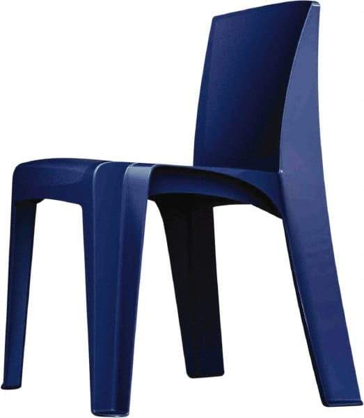 Made in USA - Polyethylene Slate Blue Stacking Chair - Slate Blue Frame, 21" Wide x 21" Deep x 30" High - Exact Industrial Supply
