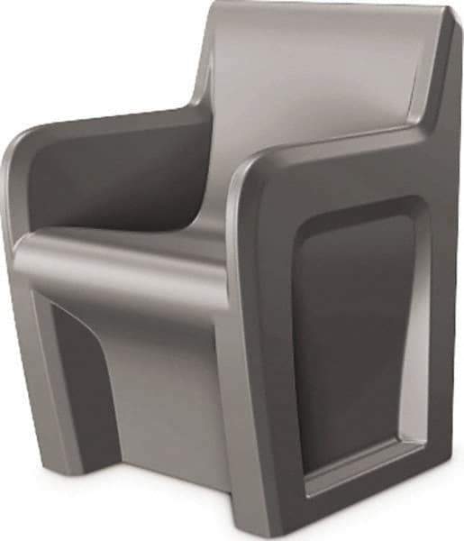 Made in USA - Grey Polyethylene Guest Chair - 24" Wide x 33" High - Exact Industrial Supply