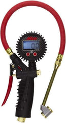Milton - 0 to 255 psi Digital Large Bore Dual Head Tire Pressure Gauge - AAA Battery, 15' Hose Length - Exact Industrial Supply
