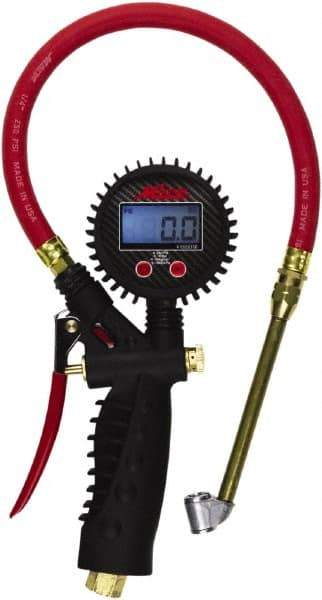 Milton - 0 to 255 psi Digital Dual Head Tire Pressure Gauge - AAA Battery, 15' Hose Length - Exact Industrial Supply