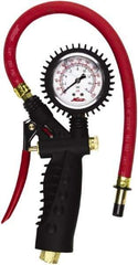 Milton - 0 to 230 psi Dial Straight Tire Pressure Gauge - 15' Hose Length - Exact Industrial Supply