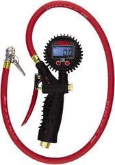 Milton - 0 to 255 psi Digital Ball Foot with Clip Tire Pressure Gauge - AAA Battery, 36' Hose Length - Exact Industrial Supply