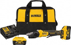 DeWALT - 5" Wheel Diam, 9,000 RPM, Cordless Angle & Disc Grinder - 5/8-11 Spindle, 20 Volts - Exact Industrial Supply