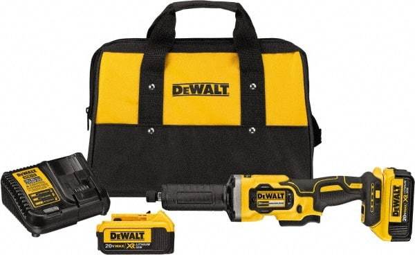 DeWALT - 1-1/2" Wheel Diam, 25,000 RPM, Cordless Angle & Disc Grinder - 1/4-20 Spindle, 20 Volts - Exact Industrial Supply
