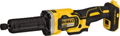 DeWALT - 1/4" Collet, 25,000 RPM, Straight Handle Cordless Angle & Disc Grinder - 20 Volts - Exact Industrial Supply