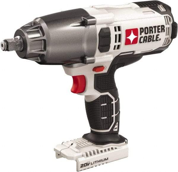 Porter-Cable - 1/2" Drive 20 Volt Mid-Handle Cordless Impact Wrench & Ratchet - 1,700 RPM, 330 Ft/Lb Torque, Lithium-Ion Batteries Not Included - Exact Industrial Supply