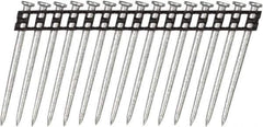 DeWALT - 10 Gauge 0.137" Shank Diam 2-1/4" Long Concrete Nails for Power Nailers - Steel, Zinc Finish, Smooth Shank, Angled Stick Plastic Collation, Round Head - Exact Industrial Supply