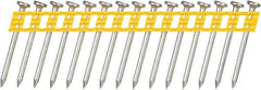 DeWALT - 13 Gauge 0.102" Shank Diam 1-1/2" Long Concrete Nails for Power Nailers - Steel, Zinc Finish, Smooth Shank, Angled Stick Plastic Collation, Round Head - Exact Industrial Supply