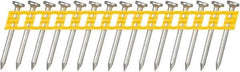 DeWALT - 13 Gauge 0.102" Shank Diam 1-1/4" Long Concrete Nails for Power Nailers - Steel, Zinc Finish, Smooth Shank, Angled Stick Plastic Collation, Round Head - Exact Industrial Supply