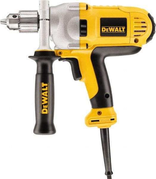 DeWALT - 1/2" Keyed Chuck, 1,250 RPM, Mid-Handle Grip Electric Drill - 10.5 Amps, Reversible - Exact Industrial Supply