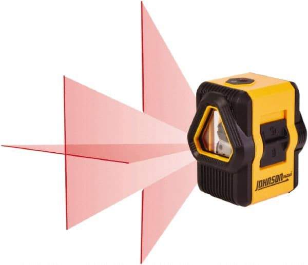 Johnson Level & Tool - 3 Beam 50' Max Range Self Leveling Cross Line Laser - Red Beam, 5/32 at 30' Accuracy - Exact Industrial Supply
