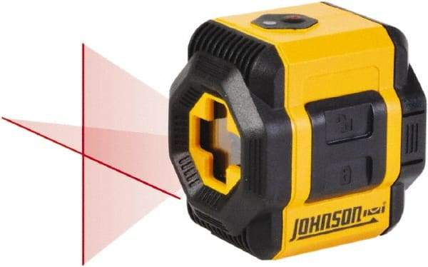 Johnson Level & Tool - 2 Beam 30' Max Range Self Leveling Cross Line Laser - Red Beam, 3/16" at 30' Accuracy - Exact Industrial Supply