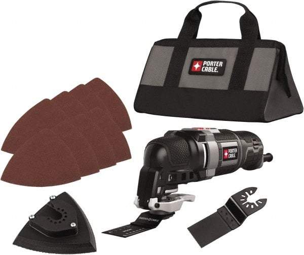 Porter-Cable - 120 Volt Electric Multi-Tool Kit - 10,000 to 22,000 RPM, 3 Amps - Exact Industrial Supply