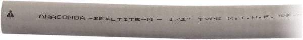 Anaconda Sealtite - 1/2" Trade Size, 100' Long, Flexible Liquidtight Conduit - Galvanized Steel & Silicone, 1/2" ID, Gray - Exact Industrial Supply