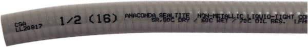 Anaconda Sealtite - 1/2" Trade Size, 1,000' Long, Flexible Liquidtight Conduit - PVC, 12.7mm ID, Gray - Exact Industrial Supply