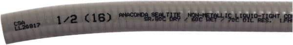 Anaconda Sealtite - 2" Trade Size, 50' Long, Flexible Liquidtight Conduit - PVC, 50.8mm ID, Gray - Exact Industrial Supply