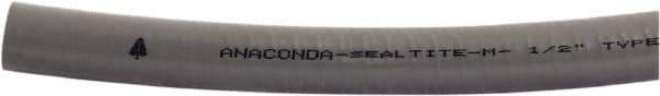 Anaconda Sealtite - 1-1/4" Trade Size, 250' Long, Flexible Liquidtight Conduit - Galvanized Steel & PVC, 1-1/4" ID, Gray - Exact Industrial Supply