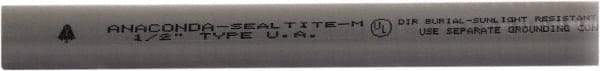 Anaconda Sealtite - 3-1/2" Trade Size, 25' Long, Flexible Liquidtight Conduit - Galvanized Steel & PVC, 88.9mm ID, Gray - Exact Industrial Supply