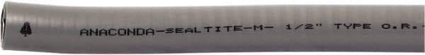 Anaconda Sealtite - 1-1/2" Trade Size, 50' Long, Flexible Liquidtight Conduit - Galvanized Steel & PVC, 1-1/2" ID, Gray - Exact Industrial Supply