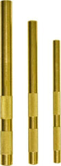 Mayhew - 3 Piece, 3/8 to 5/8", Drift Punch Set - Round Shank, Brass, Comes in Plastic Tray - Exact Industrial Supply