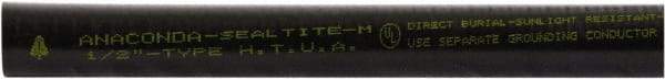 Anaconda Sealtite - 3/4" Trade Size, 100' Long, Flexible Liquidtight Conduit - Galvanized Steel & PVC, 3/4" ID, Black - Exact Industrial Supply