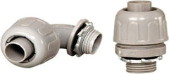 Anaconda Sealtite - 1-1/2" Trade, Nylon Threaded 90° Liquidtight Conduit Connector - Insulated - Exact Industrial Supply