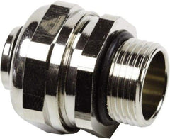 Anaconda Sealtite - 20mm Trade, Nickel Plated Brass Threaded Straight Liquidtight Conduit Connector - Partially Insulated - Exact Industrial Supply