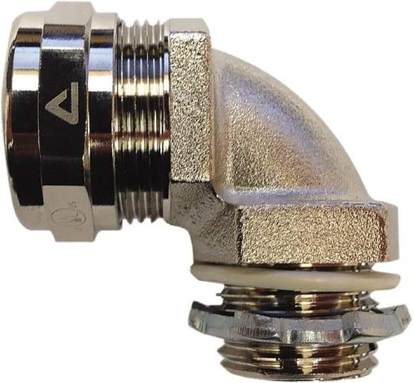 Anaconda Sealtite - 2" Trade, 316 Stainless Steel Threaded 90° Liquidtight Conduit Connector - Partially Insulated - Exact Industrial Supply