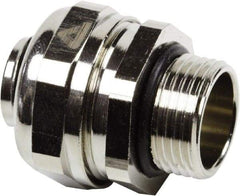 Anaconda Sealtite - 1" Trade, Nickel Plated Brass Threaded Straight Liquidtight Conduit Connector - Partially Insulated - Exact Industrial Supply