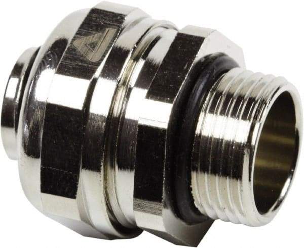 Anaconda Sealtite - 3/8" Trade, 316 Stainless Steel Threaded Straight Liquidtight Conduit Connector - Partially Insulated - Exact Industrial Supply