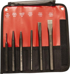 Mayhew - 6 Piece, 9/32 to 5/32", Pin & Pilot Punch Set - Hex Shank, Steel, Comes in Kit Bag - Exact Industrial Supply