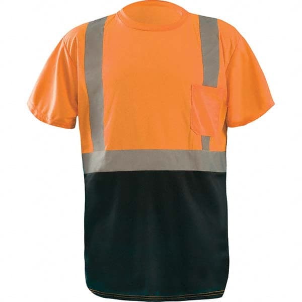 OccuNomix - Size S Hi-Vis Orange & Black High Visibility Short Sleeve T-Shirt - Exact Industrial Supply