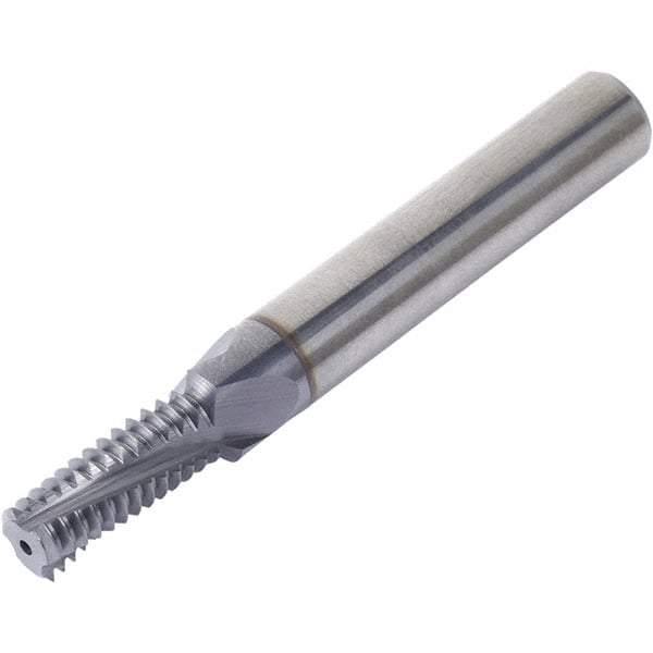 Vargus - 1-1/2-11, 1-11, 2-1/2-11, 2-11 BSPT, 19.6mm Cutting Diam, 4 Flute, Solid Carbide Helical Flute Thread Mill - Internal/External Thread, 28.86mm LOC, 102mm OAL, 20mm Shank Diam - Exact Industrial Supply