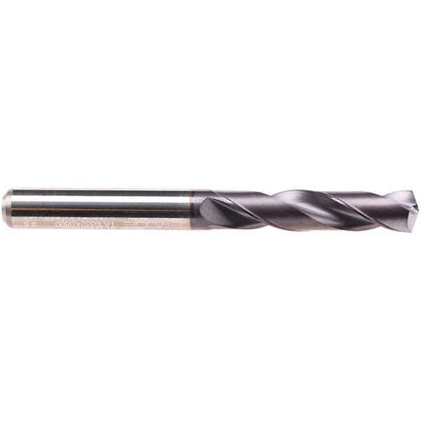 Emuge - 11.9mm 140° Spiral Flute Solid Carbide Screw Machine Drill Bit - TiAlN Finish, Right Hand Cut, 55mm Flute Length, 102mm OAL, Four Facet Point, Straight Shank - Exact Industrial Supply