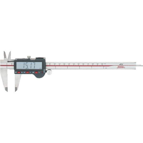 SPI - 0 to 200mm Range, 0.01mm Resolution, Electronic Caliper - Stainless Steel with 50mm Stainless Steel Jaws, 0.03mm Accuracy, Micro USB Output - Exact Industrial Supply